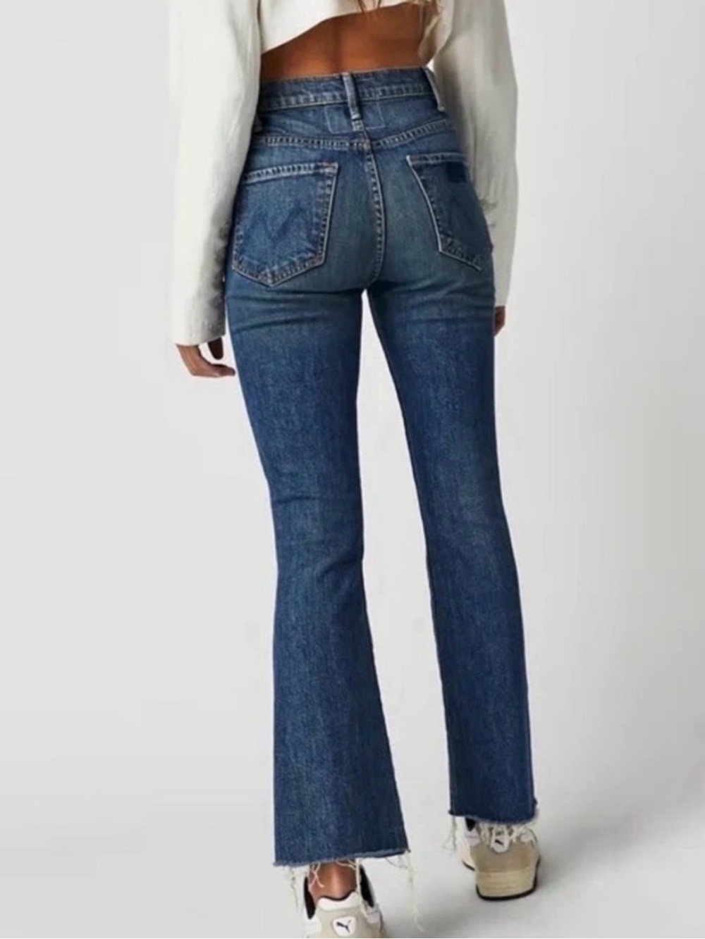 MOTHER SUPERIOR Jeans Hustler Flood Fray Beer Me Blue Size w7 - Picture 2 of 16